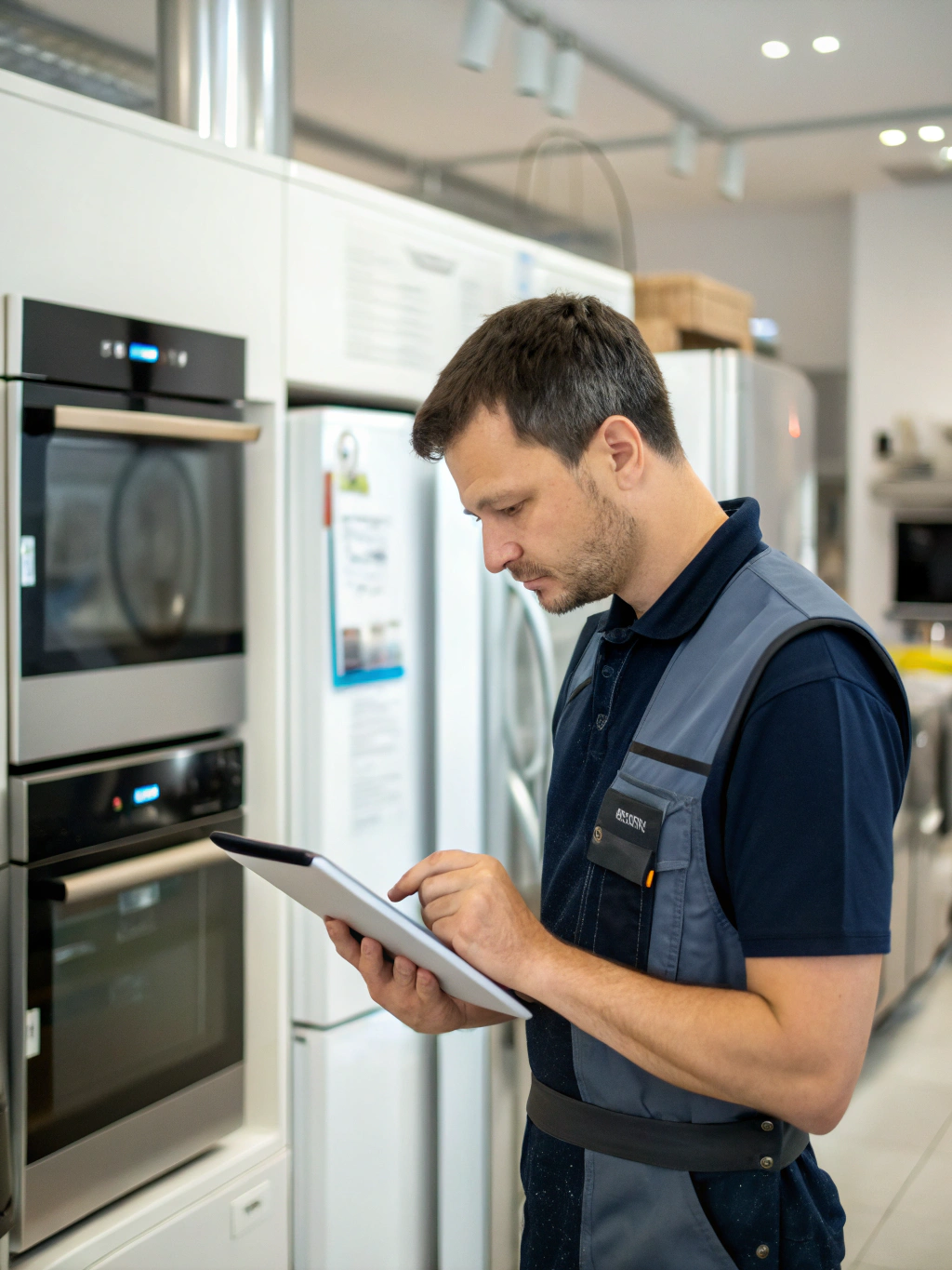 YUFALIN technician conducting diagnostics on smart home devices